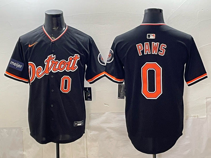 Men Detroit Tigers #0 paws black Nike 2026 MLB Jersey 0528002